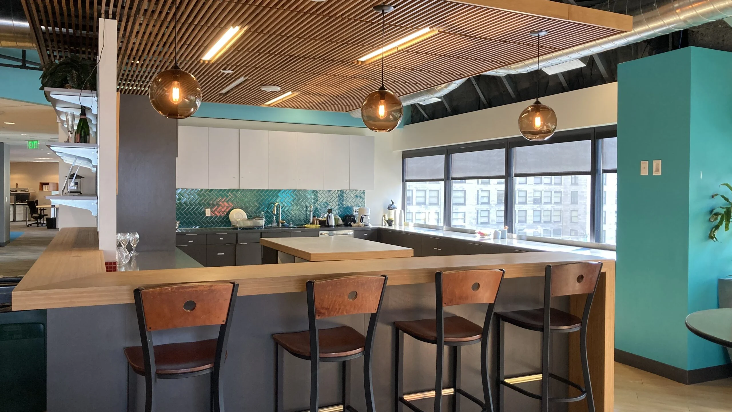 Cafe event space with outfitted kitchen for corporate, presentations, conferences, fundraisers at SURF Incubator In Seattle WA